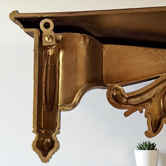 Vtg Dart Ind. Wall Shelf #3056 Gold Ornate Hollywood Regency MCM Roses Gilt USA - Picture 12 of 14